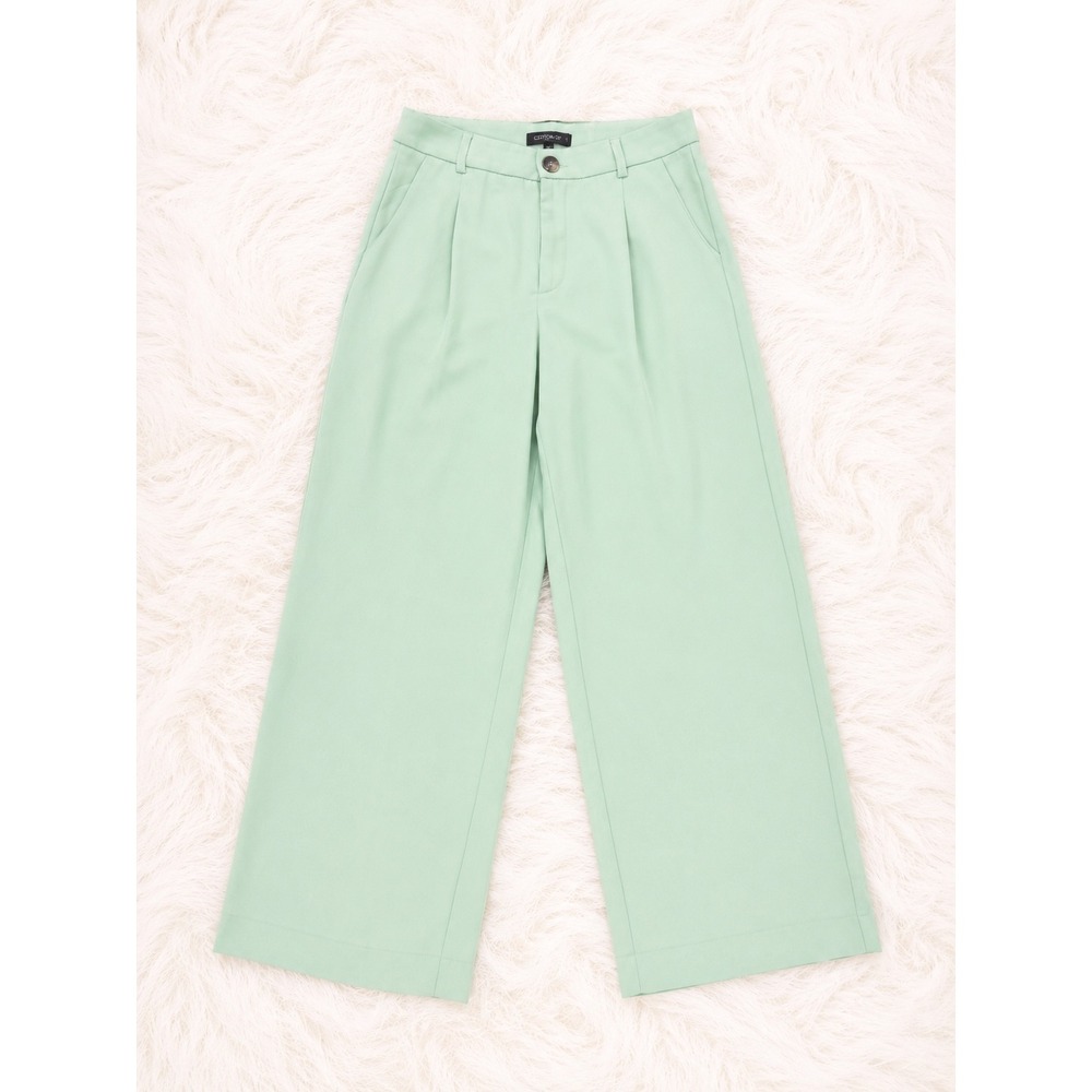 Cotton Candy LA Mint Green High Rise Wide Leg Trousers Pants Small Quiet Luxury